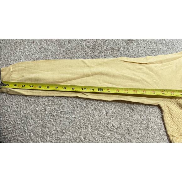 Blair Women's Size Small Crew Neck Long Sleeve Woven Pullover Knit Top Yellow - Picture 4 of 11